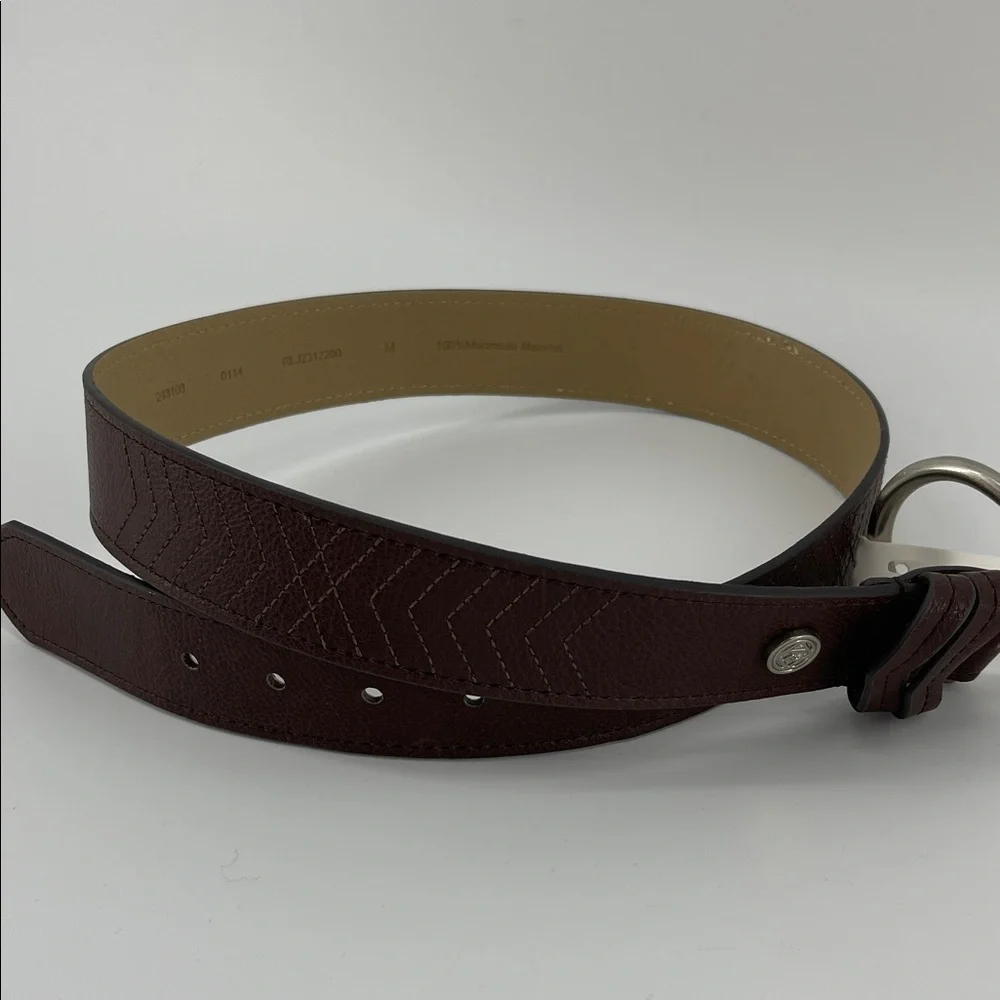 NWT Relic Stitch Detail Jean Brown Leather Belt, Women's Medium